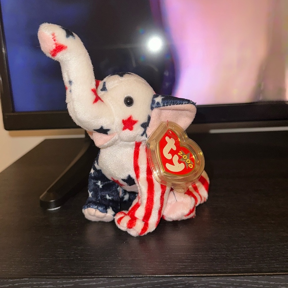 Ty Beanie Baby Righty 2000 Republican Elephant 54th Presidential Election